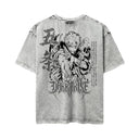 Jujutsu Kaisen 'Gojo' MD8 Oversized Washed Tee - Light Gray