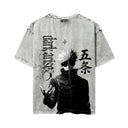 Jujutsu Kaisen 'Gojo' MD5 Oversized Washed Tee - Light Gray