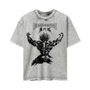 Baki 'Yujiro Hanma' MD2 Oversized Washed Tee - Light Gray