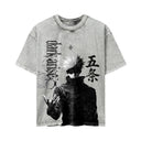 Jujutsu Kaisen 'Gojo' MD5 Oversized Washed Tee - Light Gray