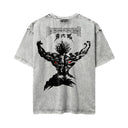 Baki 'Yujiro Hanma' MD2 Oversized Washed Tee - Light Gray