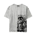 Demon Slayer 'Akaza' MD2 Oversized Washed Tee - Light Gray