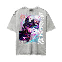 Jujutsu Kaisen 'Gojo' MD7 Oversized Washed Tee - Light Gray