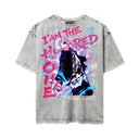 Jujutsu Kaisen 'Gojo' MD9 Oversized Washed Tee - Light Gray