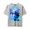 Jujutsu Kaisen 'Gojo' MD6 Oversized Washed Tee - Light Gray