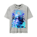 Jujutsu Kaisen 'Gojo' MD6 Oversized Washed Tee - Light Gray