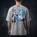 Bleach 'Grimmjow' MD4 Oversized Washed Tee - Light Gray