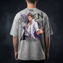 Bleach 'Aizen' MD2 Oversized Washed Tee - Light Gray