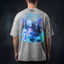 Jujutsu Kaisen 'Gojo' MD6 Oversized Washed Tee - Light Gray