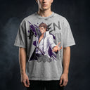 Bleach 'Aizen' MD2 Oversized Washed Tee - Light Gray