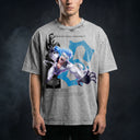 Bleach 'Grimmjow' MD4 Oversized Washed Tee - Light Gray