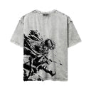 Attack on Titan 'Levi' MD4 Oversized Washed Tee - Light Gray