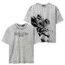 Attack on Titan 'Levi' MD4 Oversized Washed Tee - Light Gray