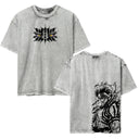 Demon Slayer 'Akaza' MD2 Oversized Washed Tee - Light Gray