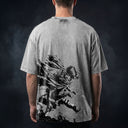 Attack on Titan 'Levi' MD4 Oversized Washed Tee - Light Gray