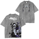 Solo Leveling Sung Jinwoo Shadow Monarch Vintage Washed T-Shirt